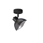CALLA 1 G9 ceiling spot light in sand black with smoked glass petal shade, 1 head, product photo