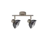 CALLA 2 G9 ceiling spot light in beige with smoked glass petal shade, 2 heads, product photo
