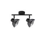 CALLA 2 G9 ceiling spot light in sand black with smoked glass petal shade, 2 heads, product photo