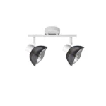 CALLA 2 G9 ceiling spot light in sand white with smoked glass petal shade, 2 heads, product photo