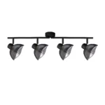 CALLA 4 G9 ceiling spot light in sand black with smoked glass petal shade, 4 heads, product photo