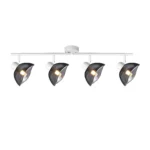 CALLA 4 G9 ceiling spot light in sand white with smoked glass petal shade, 4 heads, lit