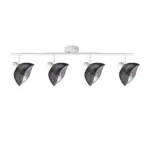 CALLA 4 G9 ceiling spot light in sand white with smoked glass petal shade, 4 heads, product photo