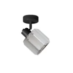 FACET 1 E14 ceiling spot light in sand black with faceted crystal shade, 1 head, product photo