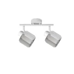FACET 2 E14 ceiling spot light in sand white with faceted crystal shade, 2 heads, product photo