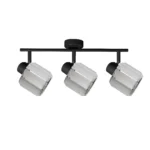FACET 3 E14 ceiling spot light in sand black with faceted crystal shade, 3 heads, product photo