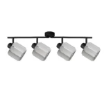 FACET 4 E14 ceiling spot light in sand black with faceted crystal shade, 4 heads, product photo