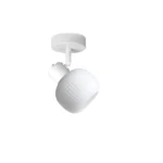 FLUTE 1 E14 ceiling spot light in sand white with fluted opal glass shade, 1 head, product photo