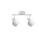 FLUTE 2 E14 ceiling spot light in sand white with fluted opal glass shade, 2 heads, product photo