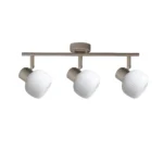 FLUTE 3 E14 ceiling spot light in beige with fluted opal glass shade, 3 heads, product photo