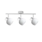 FLUTE 3 E14 ceiling spot light in sand white with fluted opal glass shade, 3 heads, product photo