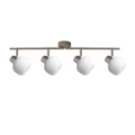 FLUTE 4 E14 ceiling spot light in beige with fluted opal glass shade, 4 heads, product photo