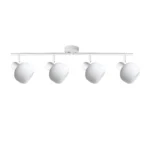 FLUTE 4 E14 ceiling spot light in sand white with fluted opal glass shade, 4 heads, product photo