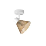 GEMMA 1 G9 ceiling spot light in sand white with amber hobnail glass shade, 1 head, product photo
