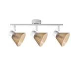 GEMMA 3 G9 ceiling spot light in sand white with amber hobnail glass shade, 3 heads, product photo