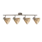 GEMMA 4 G9 ceiling spot light in beige with amber hobnail glass shade, 4 heads, product photo