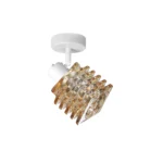 HELIX 1 G9 Ceiling Spot Light WH in sand white with twisted amber glass shade, 1 head, product photo
