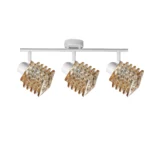 HELIX 3 G9 Ceiling Spot Light WH in sand white with twisted amber glass shade, 3 heads, product photo