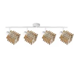 HELIX 4 G9 Ceiling Spot Light WH in sand white with twisted amber glass shade, 4 heads, product photo