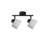 IVORY 2 G9 ceiling spot light in sand black with opal white glass shade, 2 heads, product photo