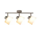 IVORY 3 G9 ceiling spot light in beige with opal white glass shade, 3 heads, lit