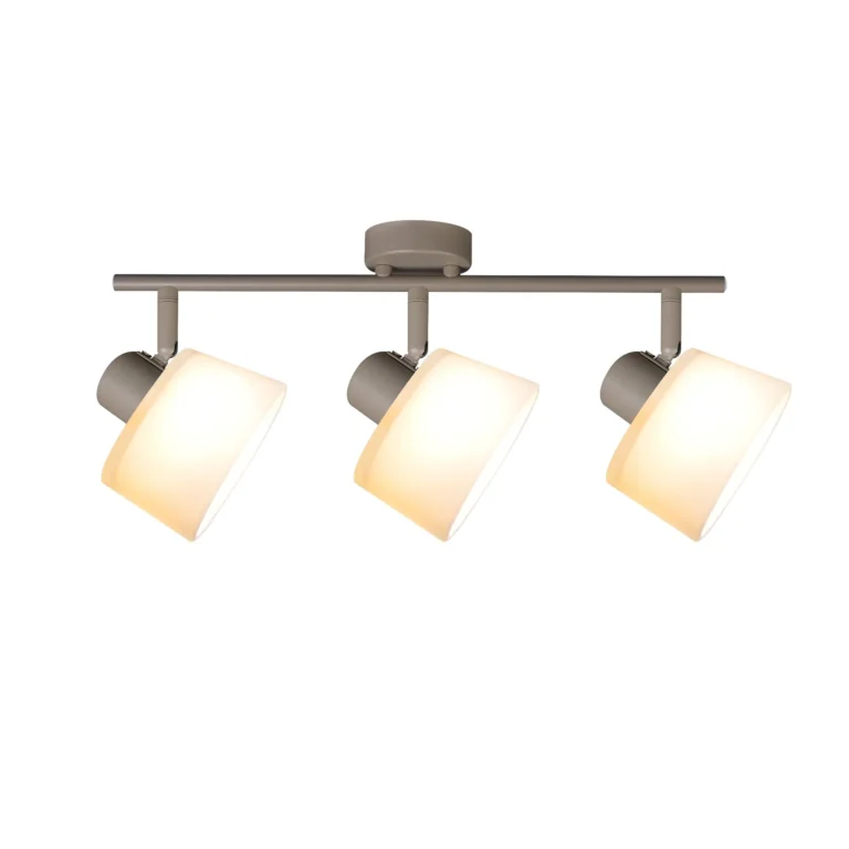 IVORY 3 G9 ceiling spot light in beige with opal white glass shade, 3 heads, lit