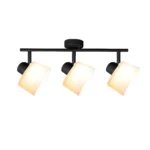 IVORY 3 G9 ceiling spot light in sand black with opal white glass shade, 3 heads, lit