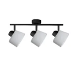 IVORY 3 G9 ceiling spot light in sand black with opal white glass shade, 3 heads, product photo