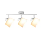 IVORY 3 G9 ceiling spot light in sand white with opal white glass shade, 3 heads, lit