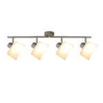 IVORY 4 G9 ceiling spot light in beige with opal white glass shade, 4 heads, lit