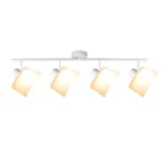 IVORY 4 G9 ceiling spot light in sand white with opal white glass shade, 4 heads, lit