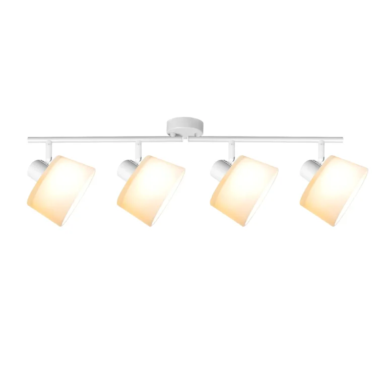 IVORY 4 G9 ceiling spot light in sand white with opal white glass shade, 4 heads, lit