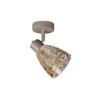 MOSAIC 1 E14 Ceiling Spot Light BEI in beige with amber mosaic crystal shade, 1 head, product photo