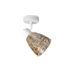 MOSAIC 1 E14 Ceiling Spot Light WH in sand white with amber mosaic crystal shade, 1 head, product photo