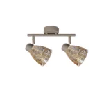 MOSAIC 2 E14 Ceiling Spot Light BEI in beige with amber mosaic crystal shade, 2 heads, product photo
