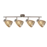 MOSAIC 4 E14 Ceiling Spot Light BEI in beige with amber mosaic crystal shade, 4 heads, lit