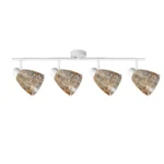 MOSAIC 4 E14 Ceiling Spot Light WH in sand white with amber mosaic crystal shade, 4 heads, product photo