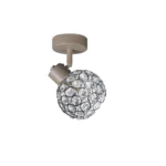 ORB 1 E14 Ceiling Spot Light BEI in beige with crystal ball shade, 1 head, product photo