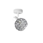 ORB 1 E14 Ceiling Spot Light WH in sand white with crystal ball shade, 1 head, product photo