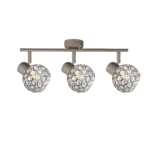 ORB 3 E14 Ceiling Spot Light BEI in beige with crystal ball shade, 3 heads, product photo