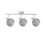 ORB 3 E14 Ceiling Spot Light WH in sand white with crystal ball shade, 3 heads, product photo