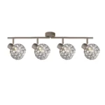 ORB 4 E14 Ceiling Spot Light BEI in beige with crystal ball shade, 4 heads, lit