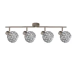 ORB 4 E14 Ceiling Spot Light BEI in beige with crystal ball shade, 4 heads, product photo