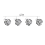 ORB 4 E14 Ceiling Spot Light WH in sand white with crystal ball shade, 4 heads, product photo