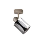 RIPPLE 1 E14 ceiling spot light in beige with wave-design shade, 1 head, product photo