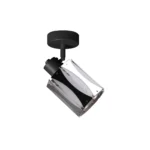 RIPPLE 1 E14 ceiling spot light in sand black with wave-design shade, 1 head, product photo