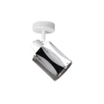 RIPPLE 1 E14 ceiling spot light in sand white with wave-design shade, 1 head, product photo