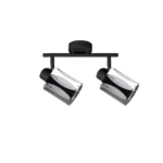 RIPPLE 2 E14 ceiling spot light in sand black with wave-design shade, 2 heads, product photo