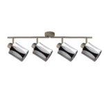 RIPPLE 4 E14 ceiling spot light in beige with wave-design shade, 4 heads, lit