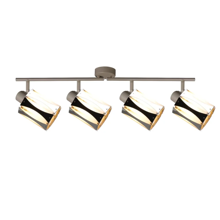 RIPPLE 4 E14 ceiling spot light in beige with wave-design shade, 4 heads, product photo